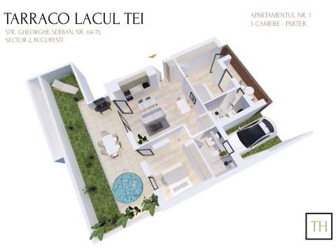 Apartament 3 camere, parter