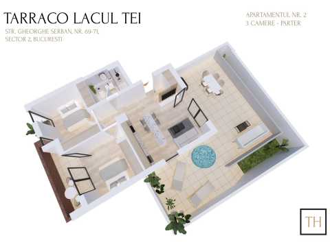 Apartament 3 camere, parter