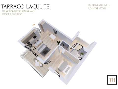 Apartament 2 camere, etaj 1