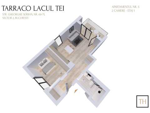 Apartament 2 camere, etaj 1