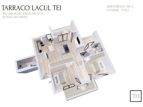 Apartament 3 camere, etaj 2